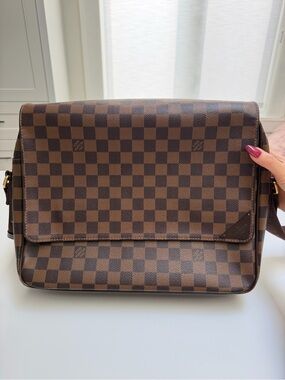 Authentic Louis Vuitton LV Brown Check Messenger Bag